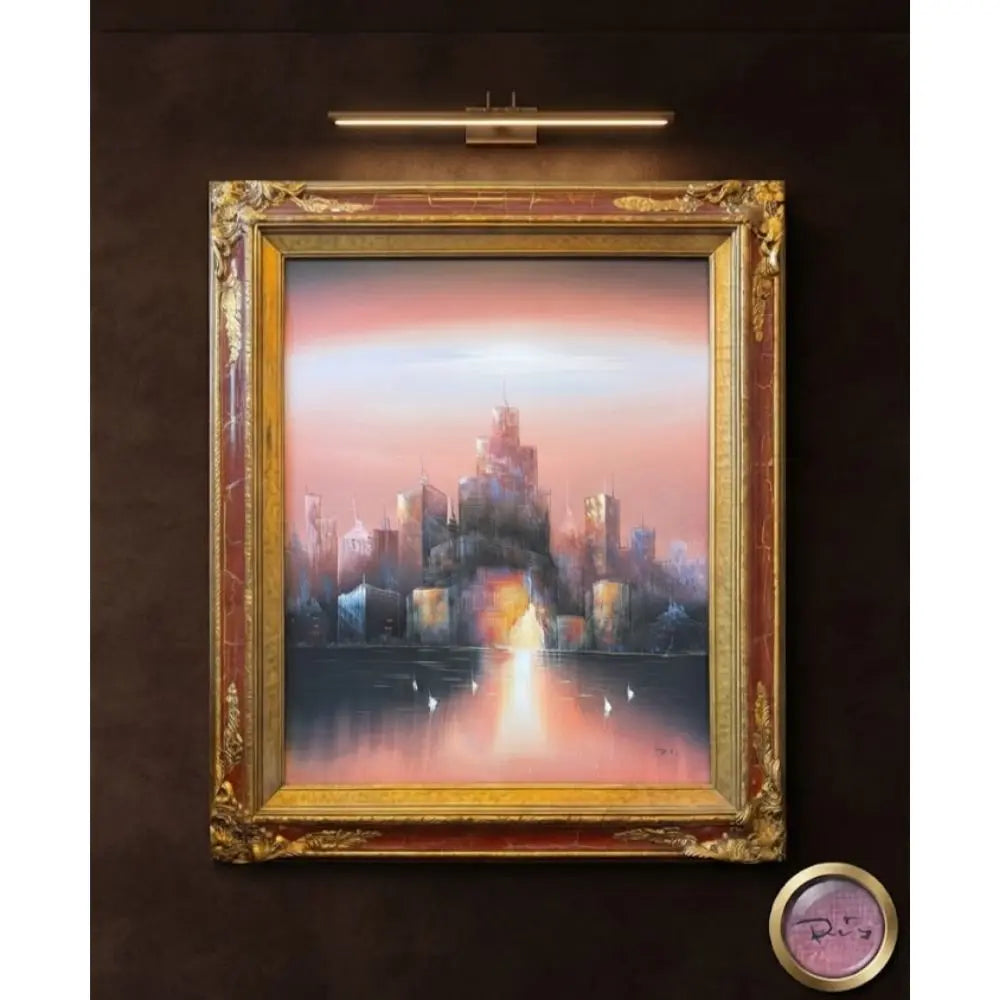 The vibrant energy of the urban horizon with this captivating contemporary oil painting on canvas
